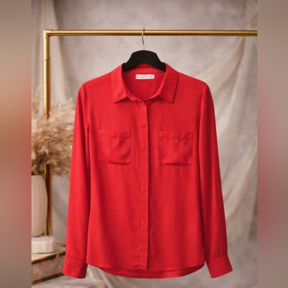LOFT Tops - Loft Women's Red Blouse
